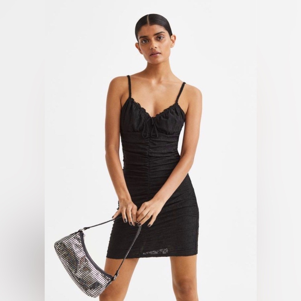 H&M Divided Draped Bodycon Lace Dress